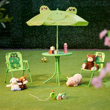 4 teiliges gartenmobelset fur kinder mit sonnenschirm
