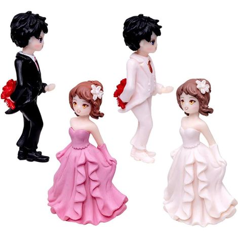Figurines en Résine 2pcs Couple Dansant Décor Romantique Compact pour Décoration de Chambre et Bureau, Sculpture Adorable pour Présent Couple Mariage (1/5)