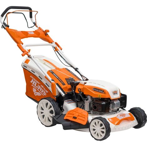Tondeuse à gazon thermique autotractée RURIS RX331S - Moteur 4 temps 3.5 CV 145 cc, coupe 46 cm, démarrage électrique, bac 65 L, 5-en-1