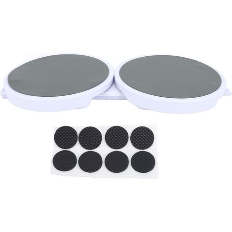 2 plateaux de service et 2 rails droits, accessoires d'extension réutilisables pour plateau tournant alimentaire de table à manger (1/5)