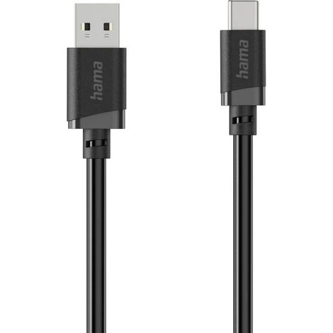 Hama USB-Ladekabel USB 2.0 USB-A Stecker, USB-C® Stecker 0.5 m Schwarz 00201818 (1/5)