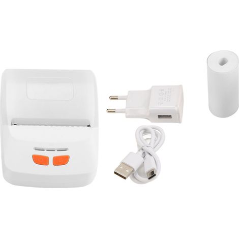 Imprimante thermique sans fil portable, interface TYPE C, fenêtre visible, impression rapide pour étiquettes d'expédition, blanc (1/5)