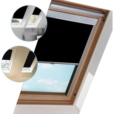 SWANEW Tenda a rullo oscurante per lucernario F06 Nera 100% Tenda a rullo termica per finestra oscurante per GGL GGU GHL per Velux (1/5)