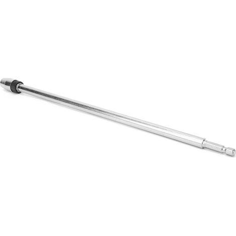 Magnetischer Schraubendreher-Bithalter aus silberfarbenem Kohlenstoffstahl, 1/4"-Sechskantschaft, 300 mm Länge, für elektrische Bohrmaschinen (1/5)
