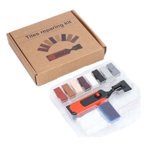 RHG Kit de réparation de carrelage mural en porcelaine et céramique : stylo chauffant électrique, bloc de cire, outils pour réparer les fissures et les interstices sur pierre et porcelaine (1/5)