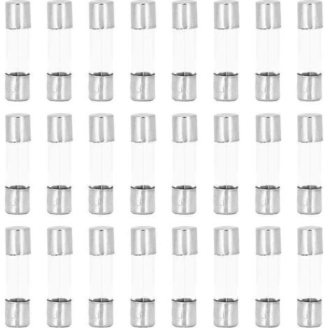 100 Stück 250-V-Glasrohrsicherungen, Schnellsicherungen, Zubehör für den Schutz von Stromkreisen, 5 x 20 mm