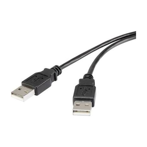 Renkforce Câble USB USB 2.0 USB-A mâle, USB-A mâle 1.00 m noir contacts dorés RF-4463028 W648481 (1/3)