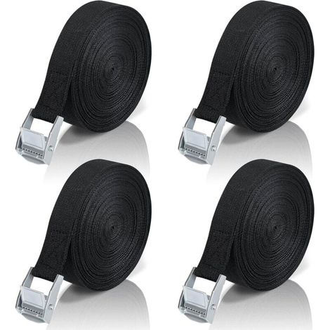 8m Tie Down Strap, 4pcs Ratchet Strap with Zinc Alloy Buckle for Securing Bike Rack/Motorcycle/Car/Luggage/Mobile Pulling Force MUMU (1/4)