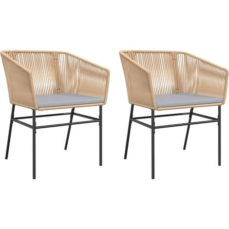 Maison Exclusive - Gartenstühle 2 Stk. mit Kissen Braun Poly Ratt