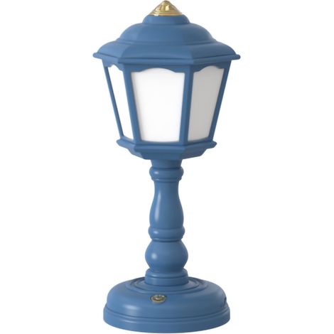 Lampe de chevet rétro style lampe de nuit, rechargeable par USB, tactile, trois températures de couleur, bleue, idéale pour la chambre ou le dortoir. (1/5)