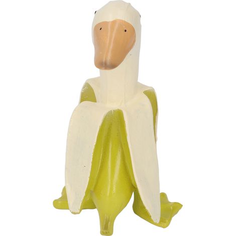 Statuette de canard banane, une figurine en résine mignonne et amusante, idéale pour décorer votre jardin, terrasse, cour ou bureau. (1/5)