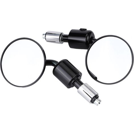 7/8" runde Lenkerendenspiegel für Motorräder, schwarz, Paar Seitenspiegel (1/5)