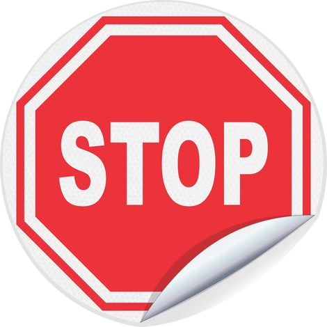 Panneau adhésif Stop - Rétroréfléchissant Classe 1 - Ø300mm - 4037400