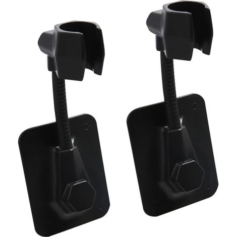 NUOBESTY Lot de 2 supports de pommeau de douche réglables, support de douchette, base adhésive noire résistante pour la maison (1/5)