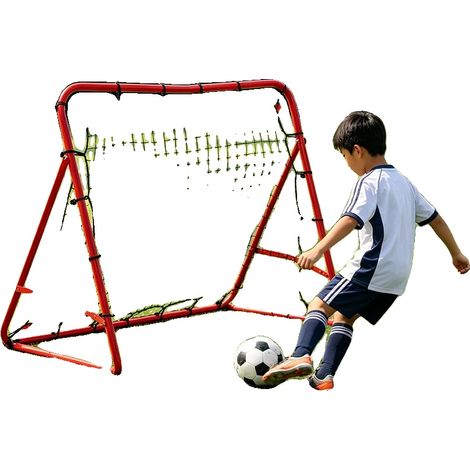 Rebondisseur de Football, 100 x 100 cm, 4 Angles Réglables, Matériau en Tissu, Cadre en Acier Pliable, Convient à Divers Niveaux de Compétence (1/5)