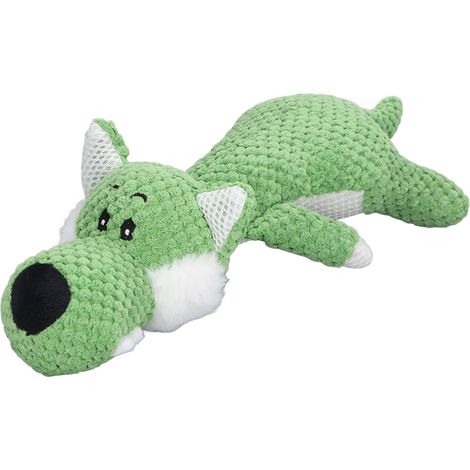 Chien jouet en peluche loup pour chiot, jouet à mâcher interactif, durable et doux avec couineur, anti-anxiété pour animaux (1/5)