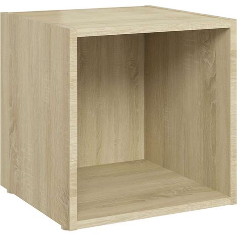 Meuble TV, Étagère TV, Meuble de Salon, Chêne sonoma 37x35x37 cm Aggloméré OIB4118E (1/5)