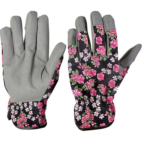 GUANTO DA GIARDINO DONNA IN COTONE FIORI TAGLIA S