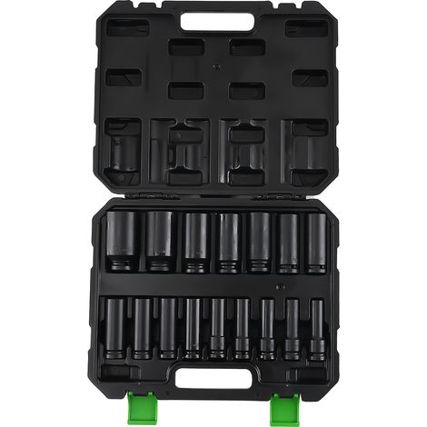 Bussole Impact 1/2" 16pz 10-32mm Profonde Set 6 Punti Acciaio CR-V 78mm