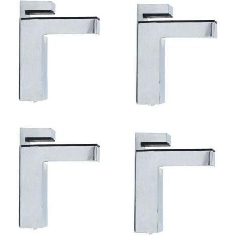 Lot de 4 pinces en verre en forme de F à fixation murale ajustable 6 à 28 mm d'épaisseur en alliage de zinc Finition chromée Support d'étagère..dyk. (1/4)