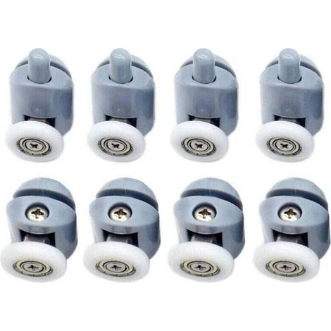 Roulettes pour Porte de Douche 8 pièces Galets de porte de douche Roulette Porte Coulissante Douche Roulettes Cabine de Douche pour Porte Douche Salle de Bain 25 mm (1/4)