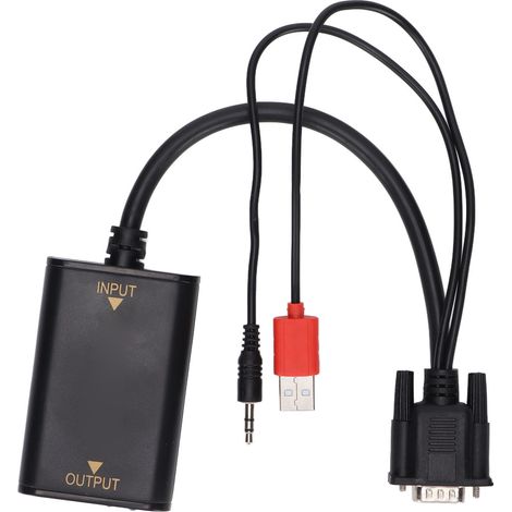 Convertisseur VGA vers HDMI 1080p pour PC Portable et Bureau, Interface Multimédia USB (1/5)