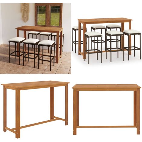 7-tlg. Gartenbar-Set mit Kissen Braun - Gartenbar-Set - Esstisch - Outdoor Möbel - Holztisch - Gartenstuhl - Home & Living (1/5)