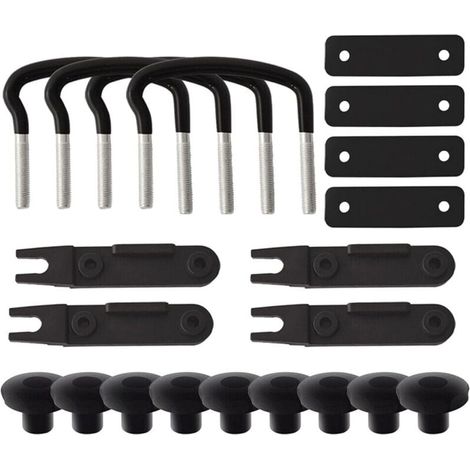 Kit de montaje de caja de techo universal de acero inoxidable de 4 piezas con 8 tuercas de seguridad y 2 correas (1/5)