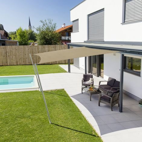 Windhager Sonnensegel Cannes taupe 4 x 4 m Sonnensegel (1/3)
