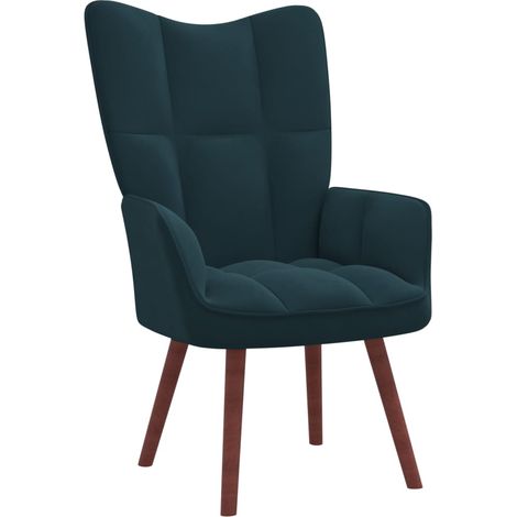 Fauteuil bergère Bleu Velours (1/5)