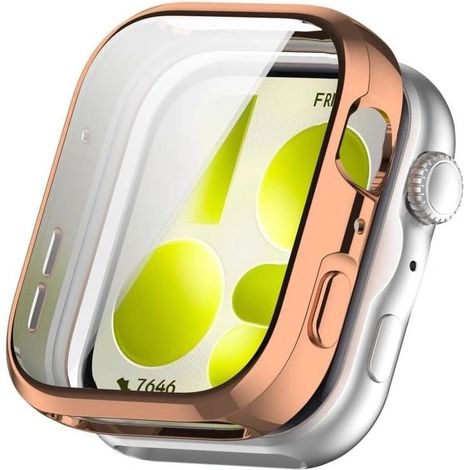 Funda 2 en 1 con protector de pantalla para Huawei Watch Fit 5 Pro, oro rosa (1/5)