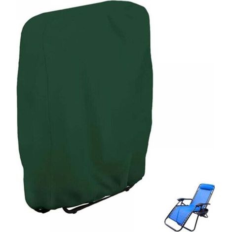 Housse de bain de soleil de jardin imperméable - 71 x 20/34 x 110 cm - Pour extérieur, jardin, balcon ou terrasse - Vert (1/4)