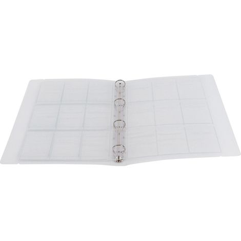 Transparent Binder Photo Organizer Badge Storage Book Perforated Ring Collection Folder 6 Pages(Shell 9 Hole Inner Page ) (1/5)