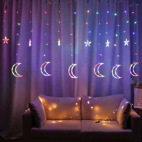 Guirlande lumineuse LED Ramadan Star, rideau lumineux décoratif, néon pour mariage