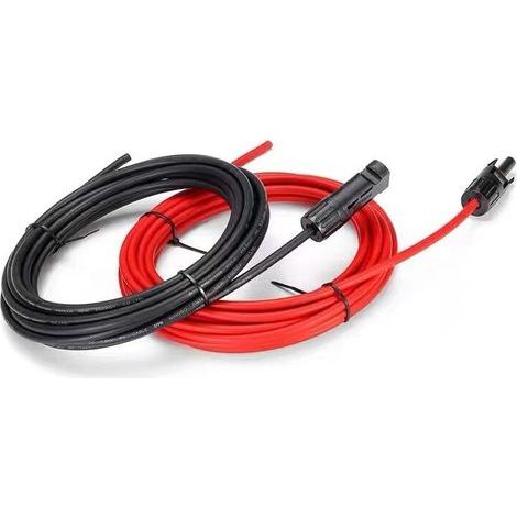 5 Meters 12 AWG Solar Panel Extension Cable with MC4 Female and Male Connectors Adapter Kit (5m Red + 5m Black) (1/4)