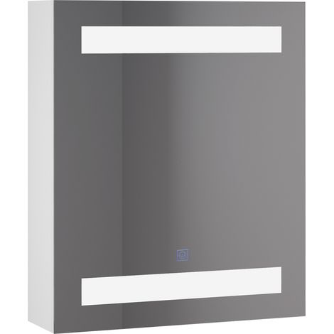Pensile da Bagno 1 Anta Specchio con LED 60x50x15 cm MorningLight Bianco (1/5)