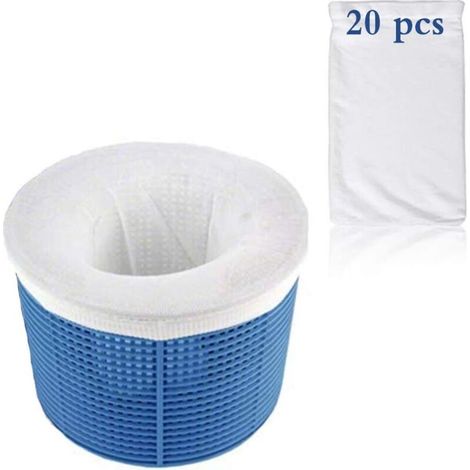 YMYNY Chaussettes d'écumoire, préfiltre d'écumoire, préfiltre de piscine, chaussettes d'écumoire, chaussettes d'écumoire de piscine, écumoire de piscine (lot de 20)