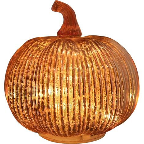 Zucca Decorativa Illuminata Timer Lampada E14 Oro Rosa (1/5)