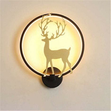 Applique Murale Elk - Lampe LED Intégrée - Pour Chambre À Coucher Salon Escalier Balcon - Noir - 1 Unité (1/5)