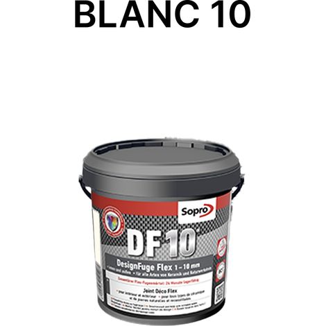 Joint souple carrelage céramique et pierre 1 à 10 mm - Blanc 10 - Grain fin - Sopro DF 10 - 1 kg