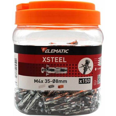 ELEMATIC BARATTOLO 150 TASSELLI XSTEEL M4 CARTONG
