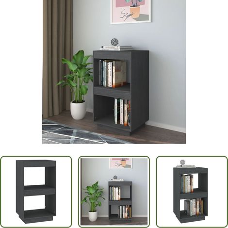 Rangement de livres - Bibliothèque Gris 40x35x71 cm Bois de pin massif (1/5)