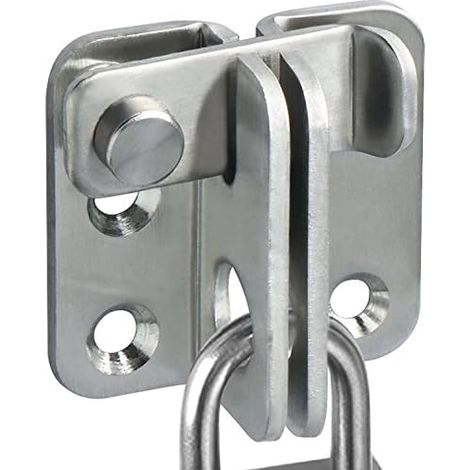 Verrou de sécurité coulissant à pêne dormant en acier inoxydable brossé pour porte de grange, armoire, cage à animaux, clôture en bois, salle de bain, garage.
