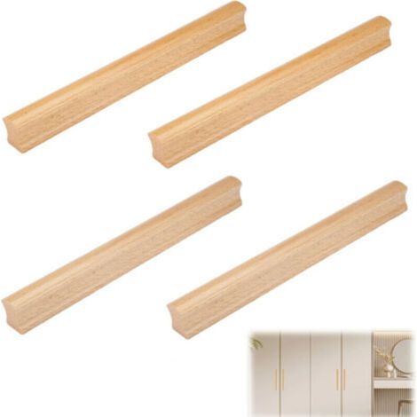 Stück Holzmöbelgriffe, Holzschrankgriffe, 160 mm Lochabstand, Küchenschubladengriffe, Massivholzmöbelgriffe, für Türen, Schubladen, Schränke (1/4)