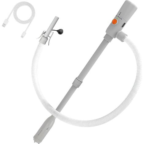 Pompe de Transfert de Carburant Électrique avec Tube Télescopique Réglable - Pompe à Essence et Diesel, Arrêt Automatique, 2.8 GPM, Double Alimentation USB-C/AA, Tuyau Souple 1.3m pour Camionnette​