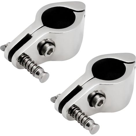 Raccord Coulissant à mâchoire supérieure articulée for Bateau, matériel de Montage sur Rail Marin, Pince de Tube d'auvent en Acier Inoxydable 316, 2 pièces(22mm) (1/2)