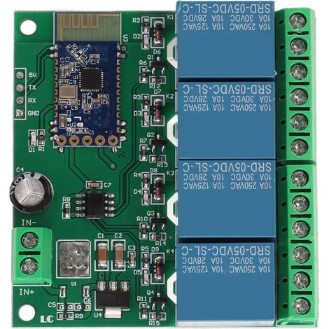Module relais 4 voies Bluetooth commande à distance domotique 5V faible bruit anti-parasitage PCB (1/5)