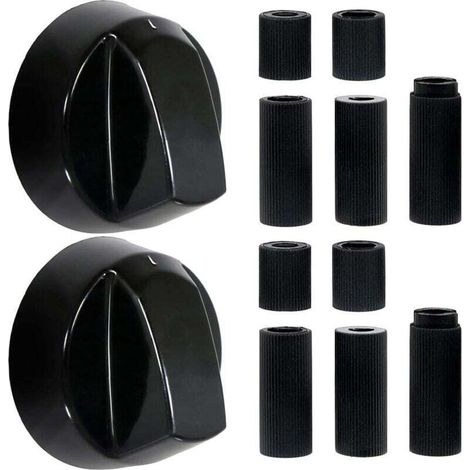 Lot de 2 Bouton plaque Cuisson,Bouton Gaziniere,pour Presque Toutes les plaques CuissonBouton Cuisiniere universel, four Cuisinière à Gaz,Avec 10 Adaptateurs