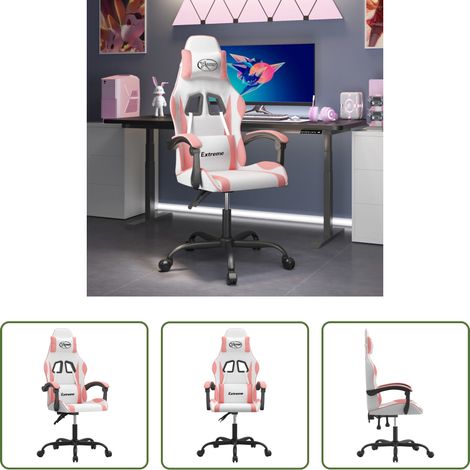 Gamingstuhl Kunstleder - Gaming-Stuhl Weiß und Rosa Kunstleder (1/5)