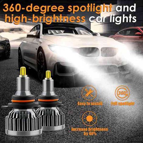 Paar LED-Autoscheinwerfer, sechseckige und 360-Grad-Autoscheinwerfer, 9005 Umrüstscheinwerfer, LED-Autoleuchten, V9 A0062 (1/5)